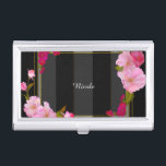 Black White and Gold Modern Floral Chic Glamour Business Card Holder<br><div class="desc">Black White and Gold Modern Floral Chic Glamour Card Holder. Customise with any text or leave it blank.</div>