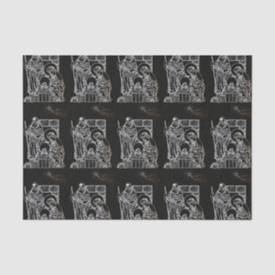 BLACK WHITE AND GOLD NATIVITY TISSUE PAPER