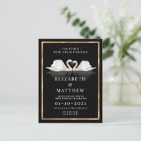 Black, White and Gold with Swans Wedding