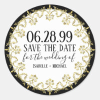 Black, White and GoldElegant Save the Date