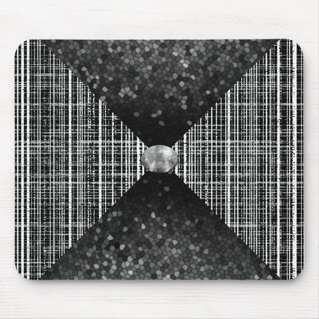 Black, White, and Gray Check Pattern Mouse Pad (Front)