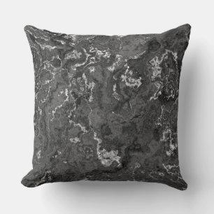 Black, White, and Gray Marble abstract Cushion