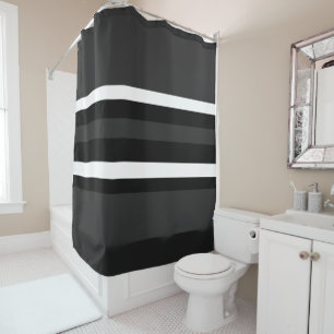 Black, White and Gray Shower Curtain