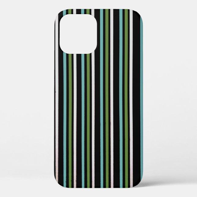Black, white, and green stripe digital Case-Mate iPhone case (Back)
