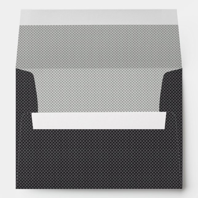 Black White and Grey Carbon Fibre Graphite Envelopes (Back (Bottom))