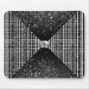 Black, White, and Grey Check Pattern Mouse Pad