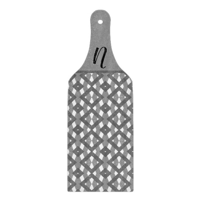 Black, white and grey diamond cutting board (Front)