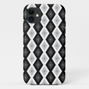 Black, white and grey diamond pattern iPhone 11 case