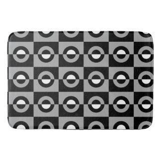 Black, White and Grey Geometric Pattern Bath Mat