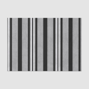 Black White and Grey Striped Pattern Tissue Paper
