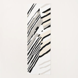 Black, white and Grey stripes geometric pattern Yoga Mat