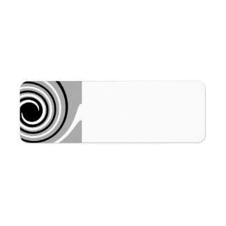 Black, White and Grey Twist Design. Return Address Label