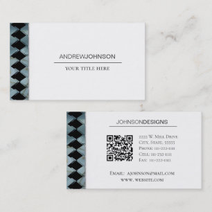 Black, White, and Marble Geometric Minimalist Business Card