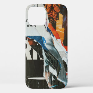 Black white and orange abstract painting iPhone 12 case
