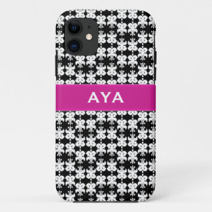 Black white and pink iPhone 11 case