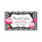 Black, White, and Pink Damask Bakery Business Card