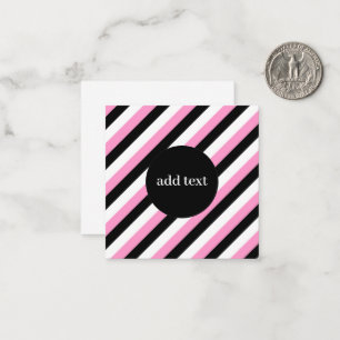 Black, White and Pink Stripes Card