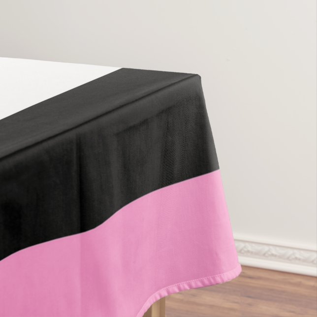 Black, White and Pink Stripes  Tablecloth (In Situ)