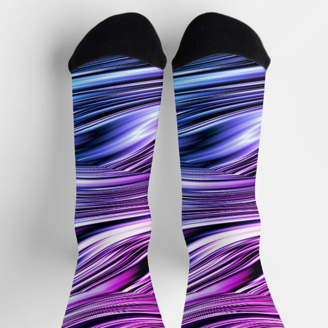 Black, White, and Purple Stripes Socks (Top)