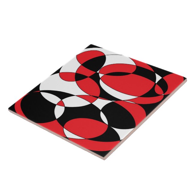 Black, White and Red Elliptical large tile (Side)