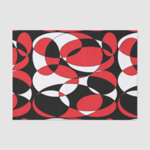 Black, White and Red Elliptical tissue paper