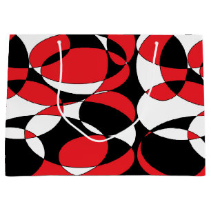 Black, White and Red Ellipticals Large Gift Bag