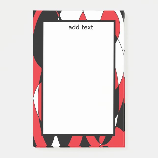 Black, White and Red Ellipticals Post-it Notes (Front)