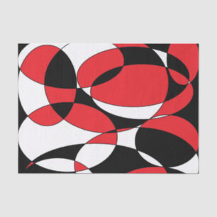 Black, White and Red Ellipticals Tissue Paper