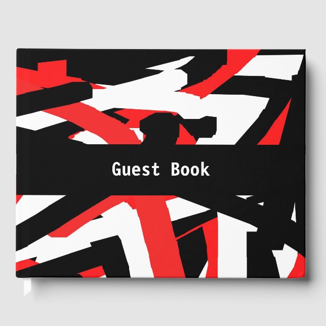 Black, White and Red Graffiti  Guest Book (Front)