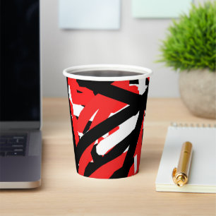 Black, White and Red Graffiti Paper Cups