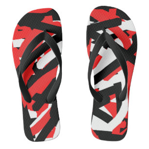 Black, White and Red Graffiti  Thongs