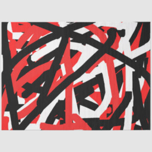 Black, White and Red Graffiti Tissue Paper