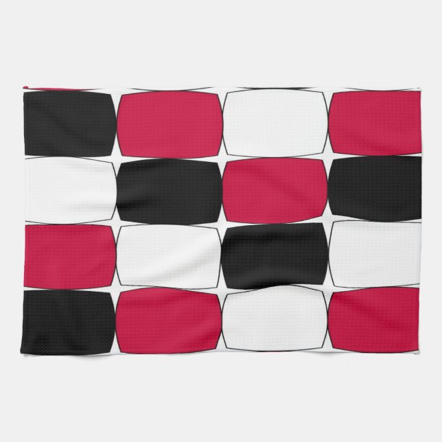 Black, white and red Kitchen Towel (Horizontal)