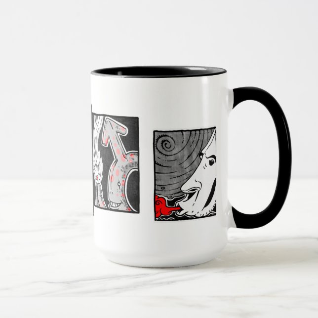 Black white and red mug (Right)