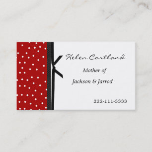 Black, White, and Red Mummy Calling Card
