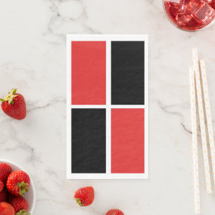 Black, White and Red Pattern paper Napkin