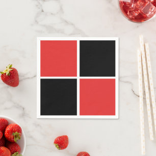 Black, White and Red Pattern paper Napkin