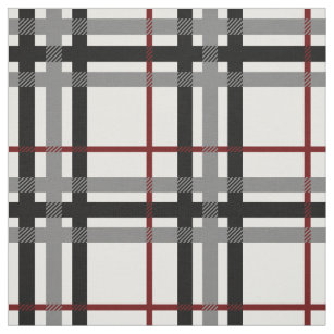 Black White and Red Plaid Fabric