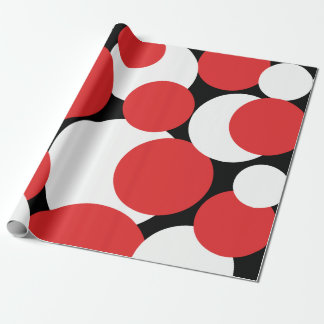 Black, White and Red Polka Dots Wrapping Paper 