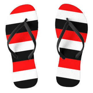 Black, White and Red Stripes  Thongs