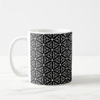 Black White and Silver Geometric pattern Coffee Mug