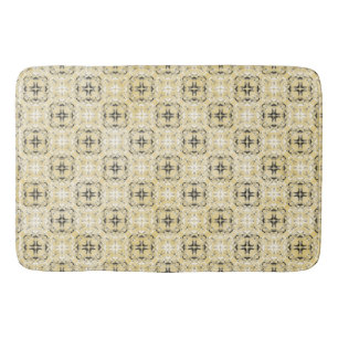 Black, White, and Yellow Chequered Pattern Bath Mat