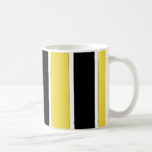 Black, White and Yellow Stripes Coffee Mug