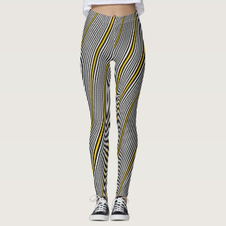 Black, white, and yellow wavy leggings