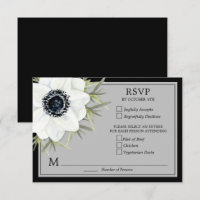 Black & White Anemones Botanical Wedding