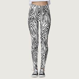 Black/White Animal Print Women Leggings