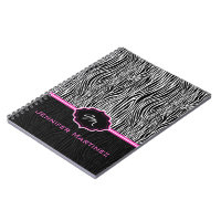 Black & White Animal Print Zebra Pattern Monogram