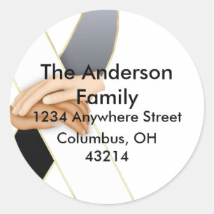 Black & White Anti Racism Ribbon Address Labels