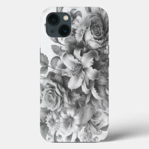 Black & White Antique Floral Perfection iPhone 13 Case