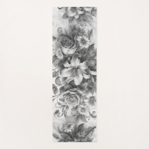 Black & White Antique Floral Perfection Yoga Mat